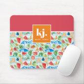 Leuke zomer stijlvol monogram muismat (Met muis)