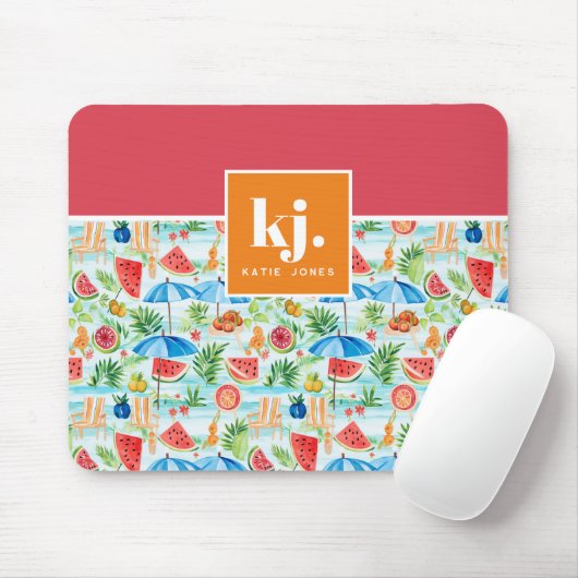 Leuke zomer stijlvol monogram muismat (Met muis)