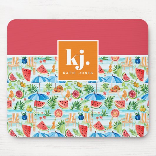 Leuke zomer stijlvol monogram muismat (Voorkant)