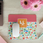 Leuke zomer stijlvol monogram muismat<br><div class="desc">Kleurrijke zomerse waterverven gemengd met gedurfde kleurblokkering en je monogram. Gepersonaliseerde muismatten zijn het antwoord op een saai bureau. Medewerkers, docenten & vrienden zullen dol zijn op onze muismatten. Zorg ervoor dat je er een voor jezelf koopt om je werkleven op te fleuren! Iedereen heeft een computer en muispads zijn...</div>