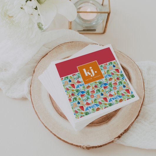 Leuke zomer stijlvol monogram servet