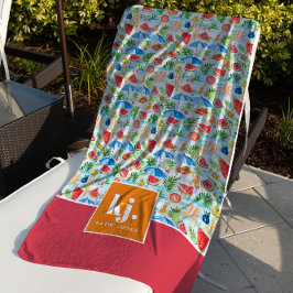 Leuke zomer stijlvol monogram strandlaken