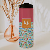 Leuke zomer stijlvol monogram thermosbeker