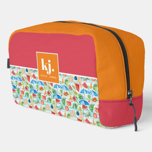 Leuke zomer stijlvol monogram toilettasje (Rechterhoek)