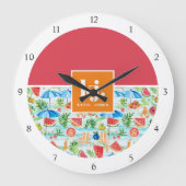 Leuke zomer stijlvolle monogram grote klok (Voorkant)