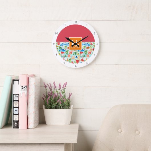 Leuke zomer stijlvolle monogram grote klok (Leeskamer)