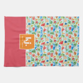 Leuke zomer stijlvolle monogram keukenhanddoek (Horizontaal)