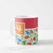 Leuke Zomer Stijlvolle Monogram Koffiemok (Voorkant links)