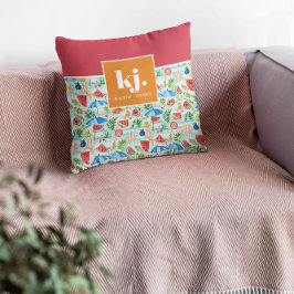 Leuke zomer stijlvolle monogram kussen