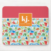 Leuke zomer stijlvolle monogram muismat (Voorkant)
