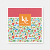 Leuke zomer stijlvolle monogram servet (Voorkant)