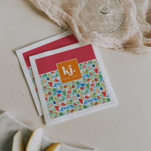Leuke zomer stijlvolle monogram servet