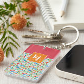 Leuke Zomer Stijlvolle Monogram Sleutelhanger (Voorkant Rechts)