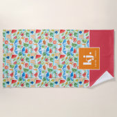 Leuke zomer stijlvolle monogram strandlaken (Voorkant)
