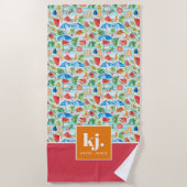 Leuke zomer stijlvolle monogram strandlaken (Voorkant)