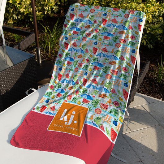 Leuke zomer stijlvolle monogram strandlaken