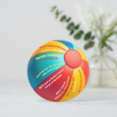 Leuke zomer strand bal volleybal verjaardagsfeestj kaart (Staand voorkant)