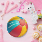 Leuke zomer strand bal volleybal verjaardagsfeestj papieren bordje (Feest)
