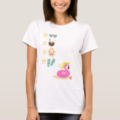 Leuke Zomer Strand Checklist T-shirt (Voorkant)