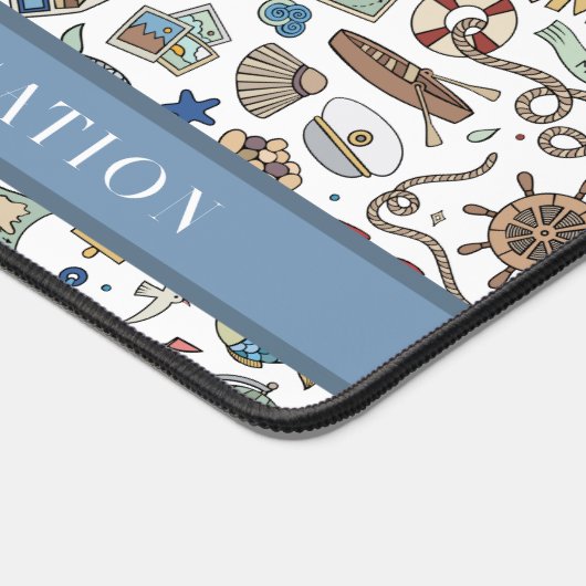 Leuke zomer strand illustraties, bewerkbare tekst bureaumat (Hoek)