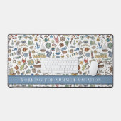Leuke zomer strand illustraties, bewerkbare tekst bureaumat (Keyboard & Muis)
