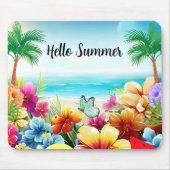 Leuke zomer strand scène muismat (Voorkant)