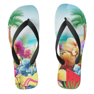 Leuke zomer strand scène teenslippers