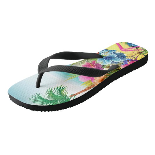 Leuke zomer strand scène teenslippers (Schuin)