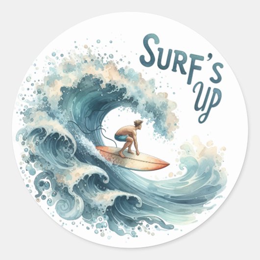 Leuke zomer surft omhoog Stickers (Voorkant)
