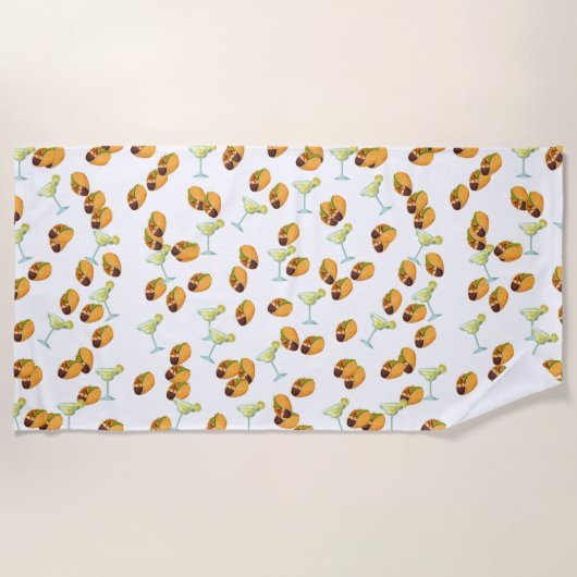Leuke zomer Taco Margarita print patroon Strandlaken (Voorkant)
