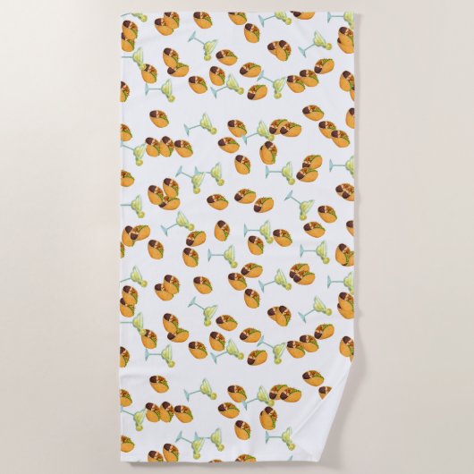 Leuke zomer Taco Margarita print patroon Strandlaken (Voorkant)