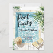 Leuke Zomer Tropische Waterverf Pool Party Sweet 1 Kaart (Voorkant)