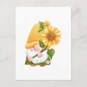 Leuke zomer tuin kabouter met zonnebloemen briefkaart (Voorkant)
