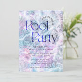 Leuke zomer waterzwembad feest verjaardag kaart (Staand voorkant)