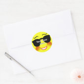 Leuke Zomer Zon Gezicht Gepersonaliseerd Ronde Sticker (Envelop)
