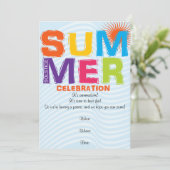 Leuke zomer zonnewende uitnodiging (Staand voorkant)