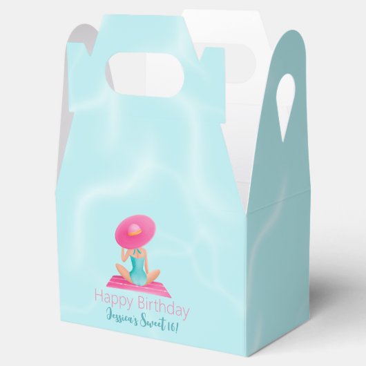 Leuke Zomer Zwembad Party Waterverf Sweet 16 Bedankdoosjes (Geopend)