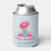 Leuke Zomer Zwembad Party Waterverf Sweet 16 Blikjeskoeler (Blikje Voorkant)