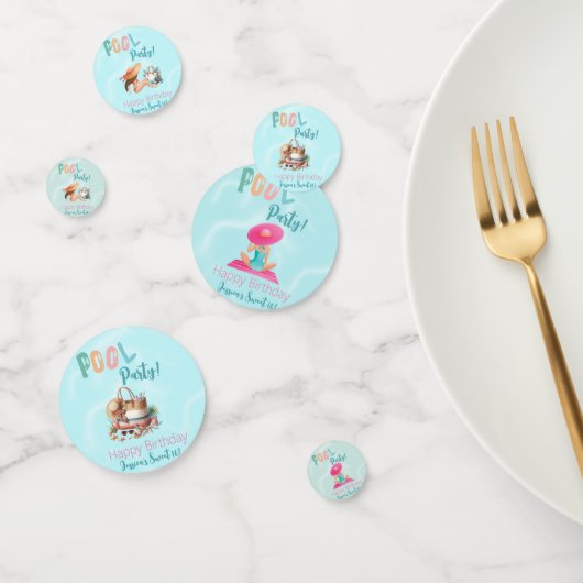 Leuke Zomer Zwembad Party Waterverf Sweet 16 Confetti (Groep)