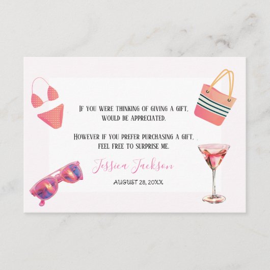 Leuke Zomer Zwembad Party Waterverf Sweet 16 Informatiekaartje (Voorkant)