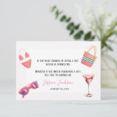 Leuke Zomer Zwembad Party Waterverf Sweet 16 Informatiekaartje (Staand voorkant)