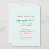 Leuke Zomer Zwembad Party Waterverf Sweet 16 Kaart (Achterkant)