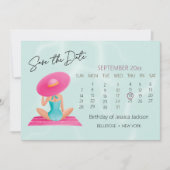 Leuke Zomer Zwembad Party Waterverf Sweet 16 Save The Date (Voorkant)