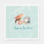 Leuke Zomer Zwembad Party Waterverf Sweet 16 Servet (Voorkant)