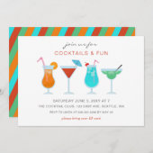Leuke zomerdrankjes Cocktailparty Kaart (Voorkant / Achterkant)