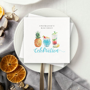 Leuke zomerfeest cocktail verjaardagsfeestje servet
