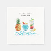 Leuke zomerfeest cocktail verjaardagsfeestje servet (Voorkant)
