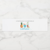 Leuke zomerfeest cocktail verjaardagsfeestje waterfles etiket (Enkel label)