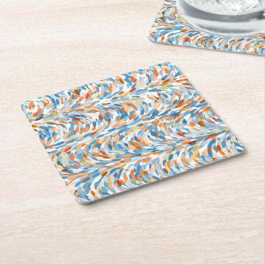 Leuke zomerkleuren verf Splatter Art Pattern Kartonnen Onderzetters (Schuin)