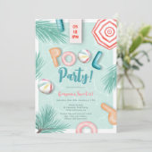 Leuke zomers zwembadfeest script waterverf Sweet 1 Kaart (Staand voorkant)